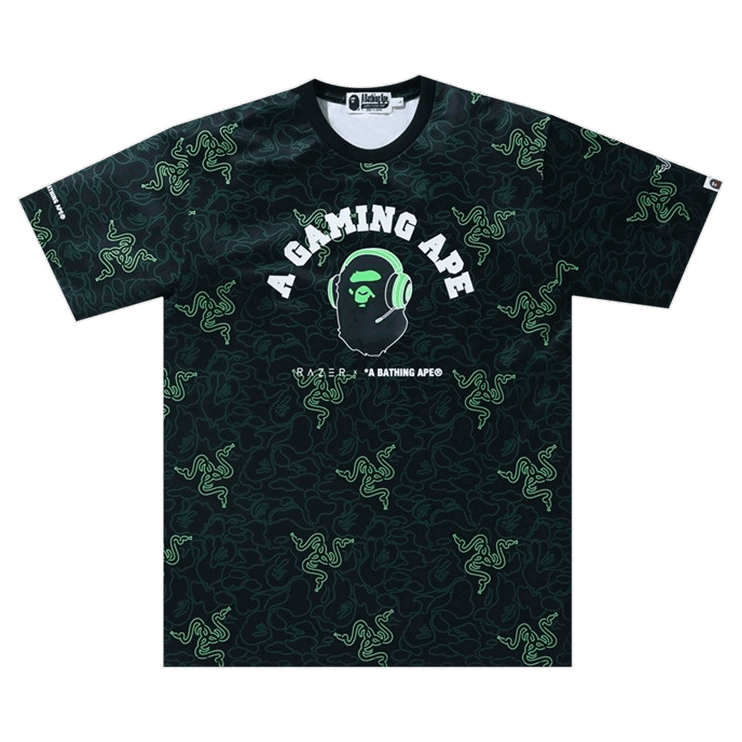 Tričko BAPE x Razer Neon Camo Team Tee Čierna | 1G73 109 913 GREEN, 0