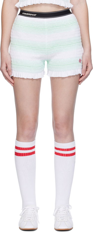 Šortky Casablanca Casablanca Stripe Shirred Shorts Zelené | WPF25-JTR-163-01, 0