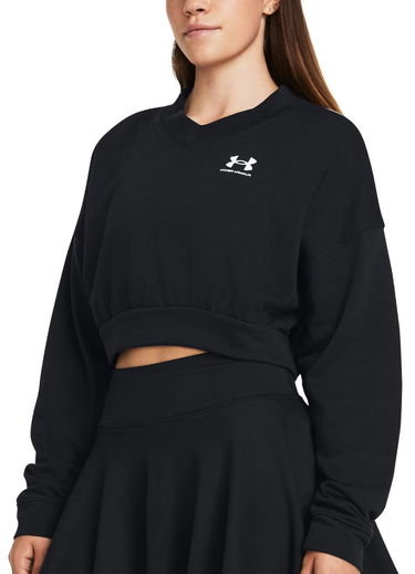 Mikina Under Armour Rival Terry Oversized Cropped V-Neck Sweatshirt Čierna | 1382738-001, 0