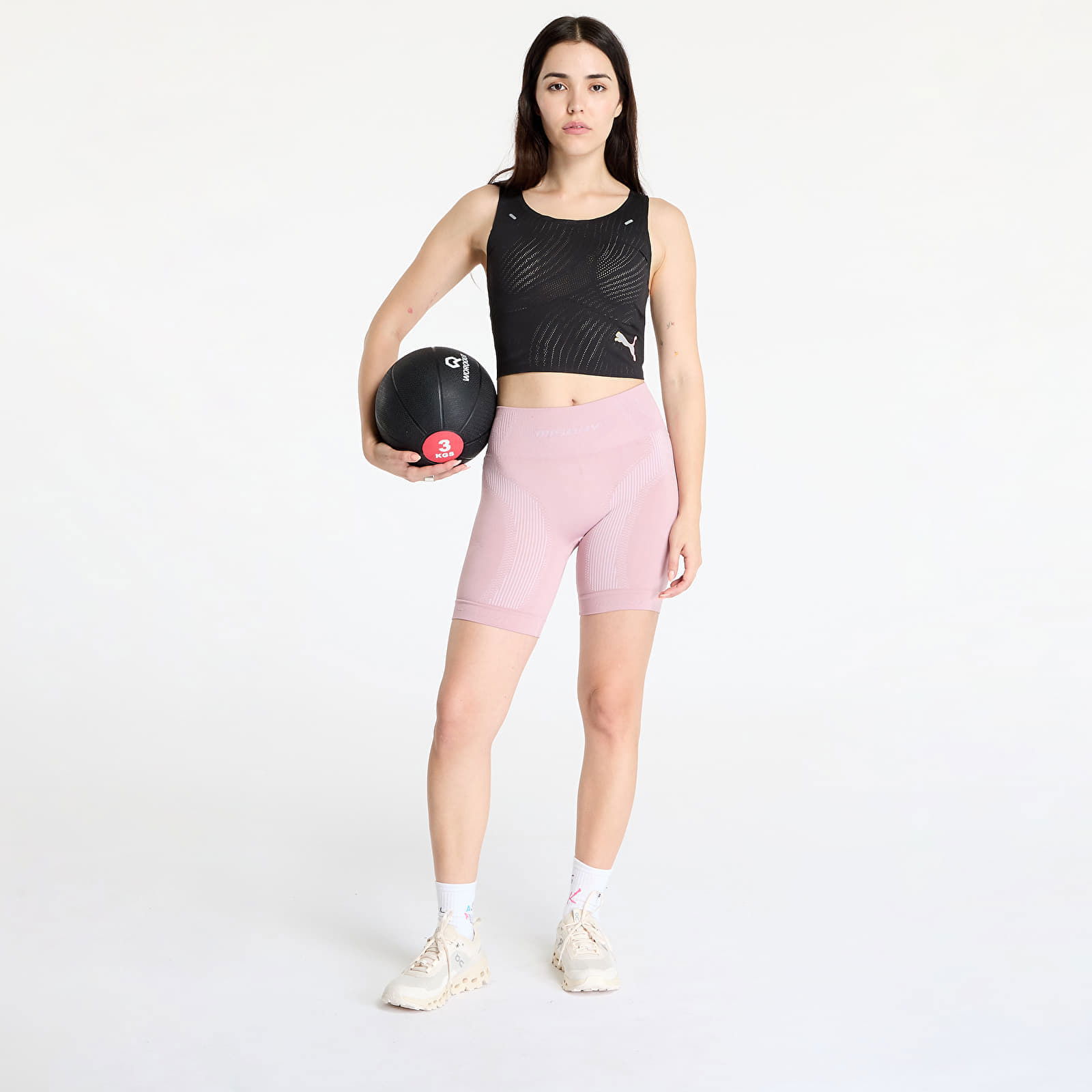 Top Run Ultraspun Crop Top W Black