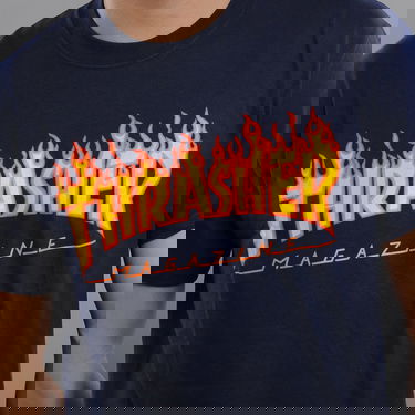 Tričko Thrasher Tee Flame Logo Navy | 017830, 2