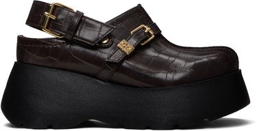 Tenisky a topánky GANNI Platform Croc-Embossed Clog Loafers Hnedá | S3231, 0