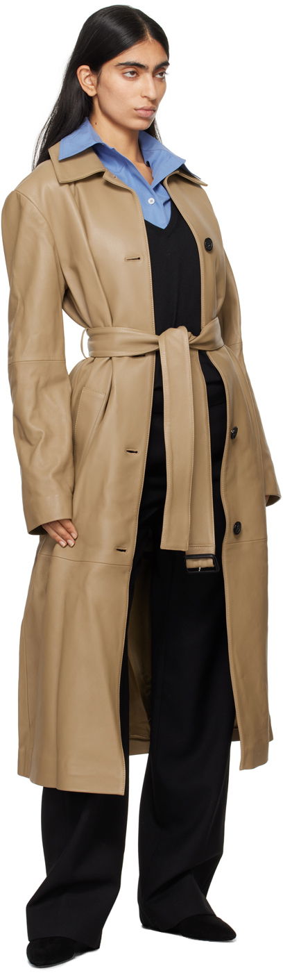 TOTEME Long Belted Leather Coat