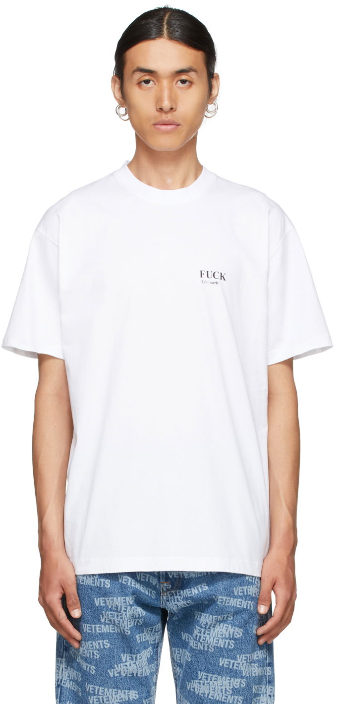 Tričko VETEMENTS Definition 'Fuck' T-Shirt Biela | UA52TR160W, 0
