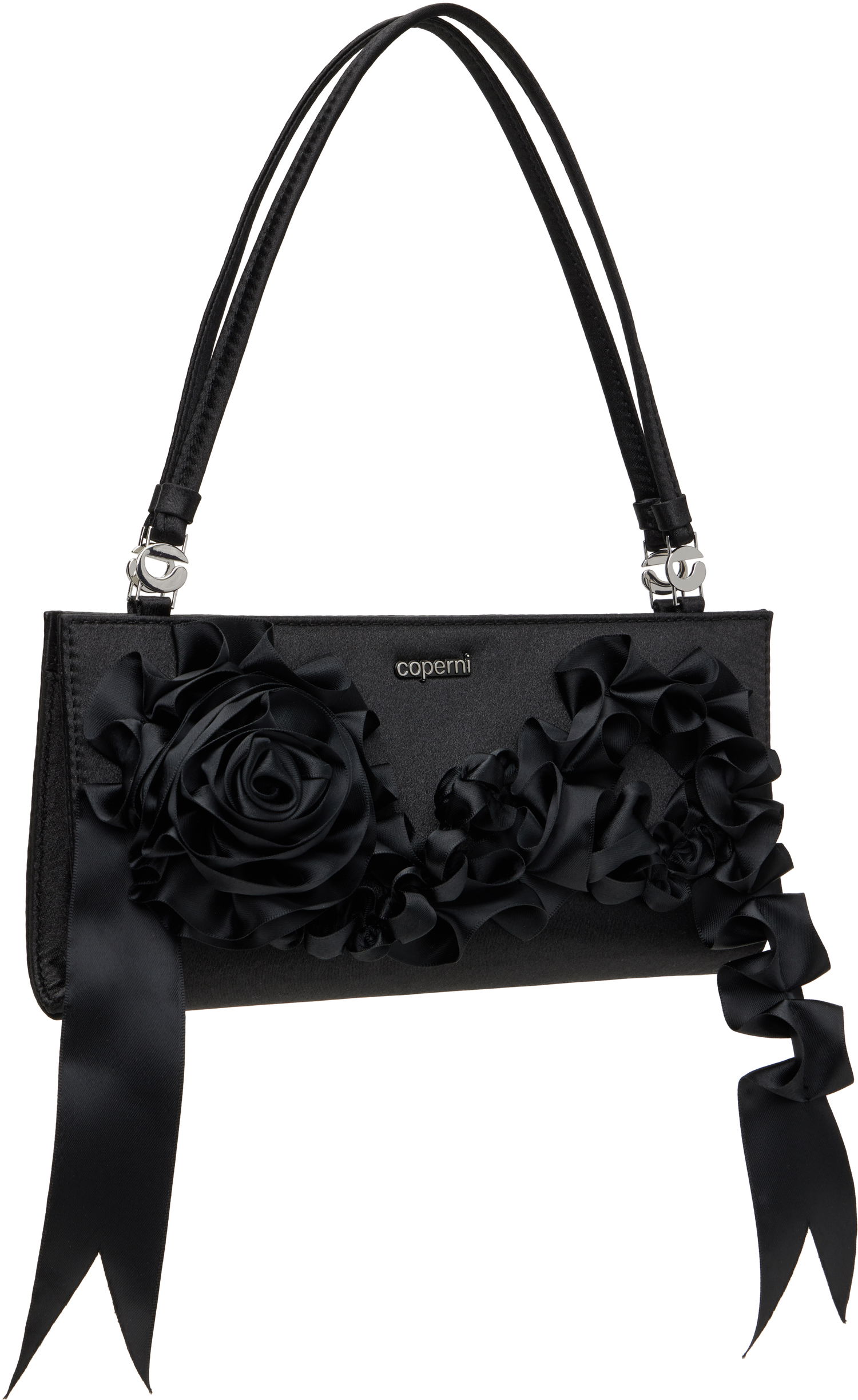 Kabelka Coperni Coperni Pleated Ribbon Satin Pochette Bag Čierna | COPBA99PRF2041, 1