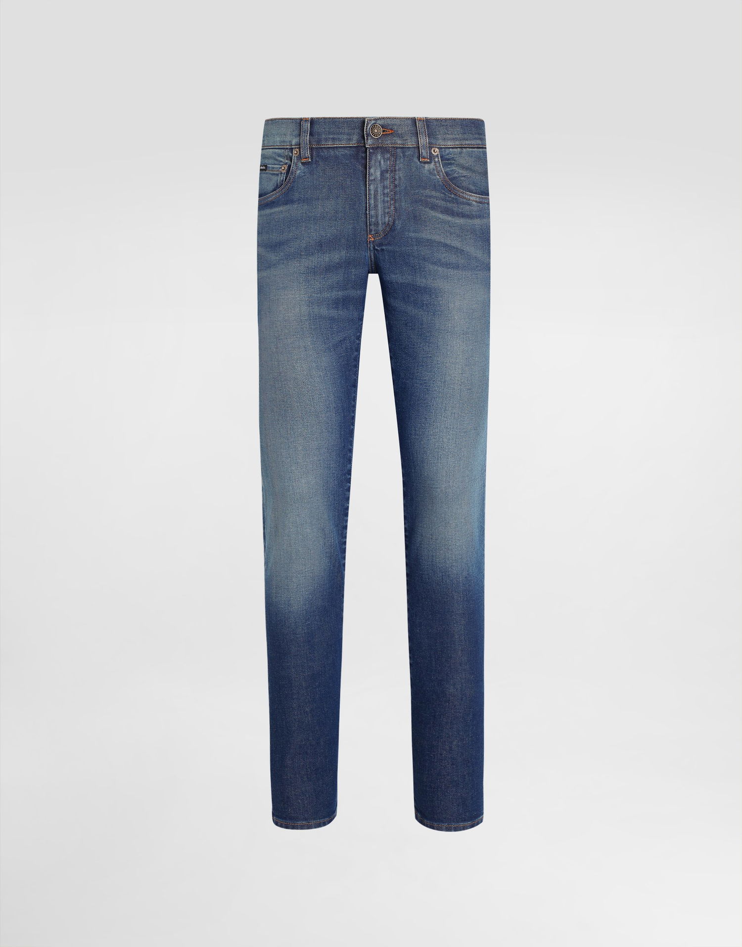 Džínsy Dolce & Gabbana Dolce & Gabbana Skinny Stretch Cotton Jeans with Logo Embroidery Modrá | GY07LZG8MV1S9001, 0