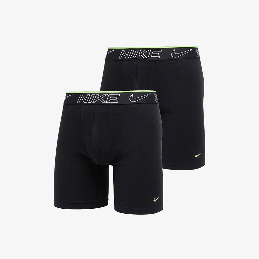 Boxerky Nike Elite Cotton Stretch Long Boxer Brief 2-Pack Čierna | 0000KE1270-001