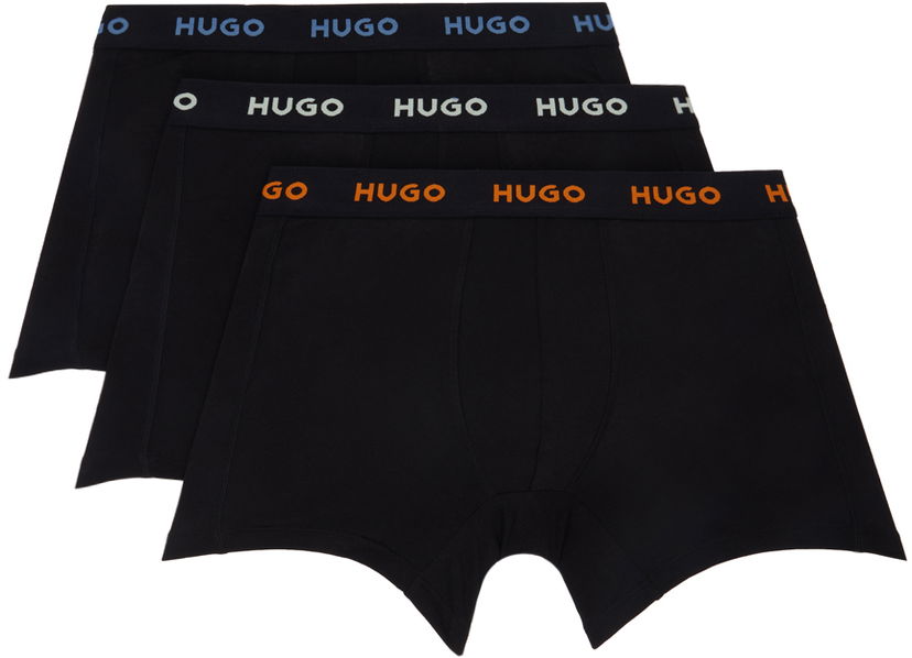 Boxerky BOSS Three-Pack Jacquard-Logo Boxers Čierna | 50517886