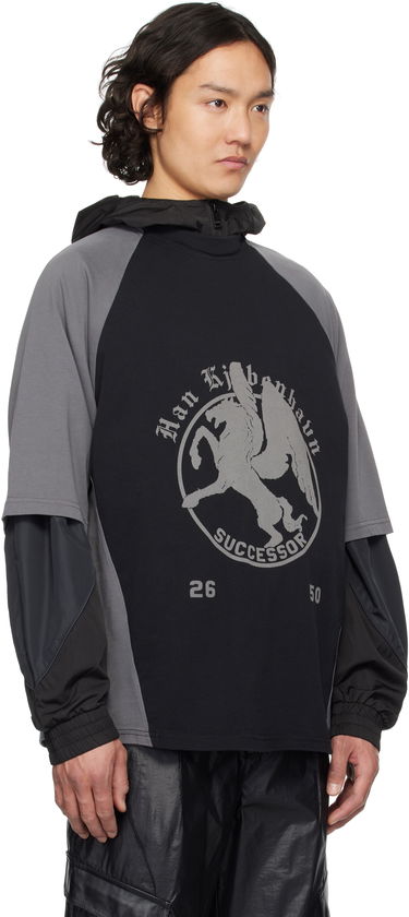 Mikina Han Kjøbenhavn Han Kjobenhavn 'Successor' Print Panelled Short Sleeve T-Shirt Čierna | M-134366, 1