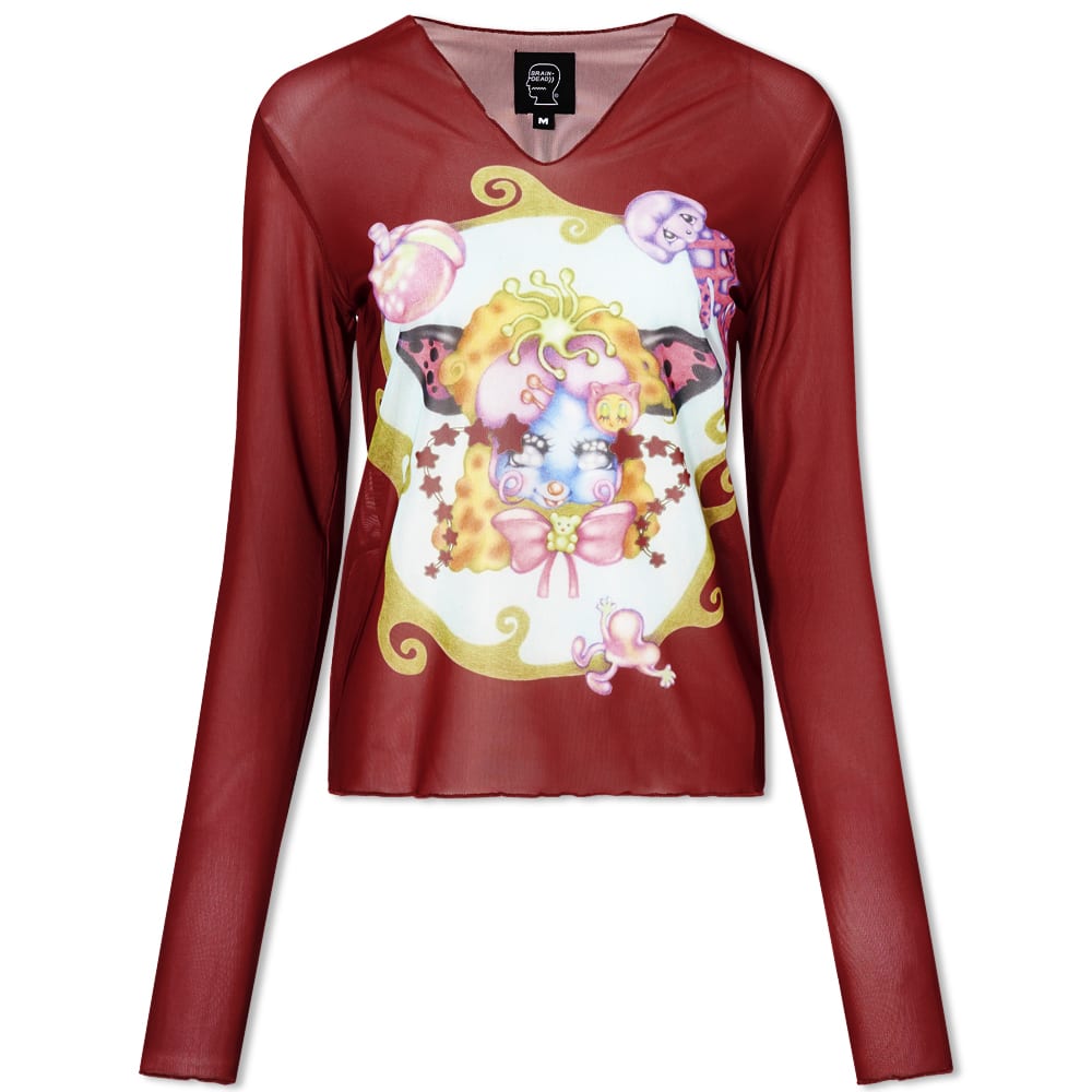 Tričko Brain Dead Gaspar Butterflies Mesh Top Vínová | BDF22T29002592RD05, 0
