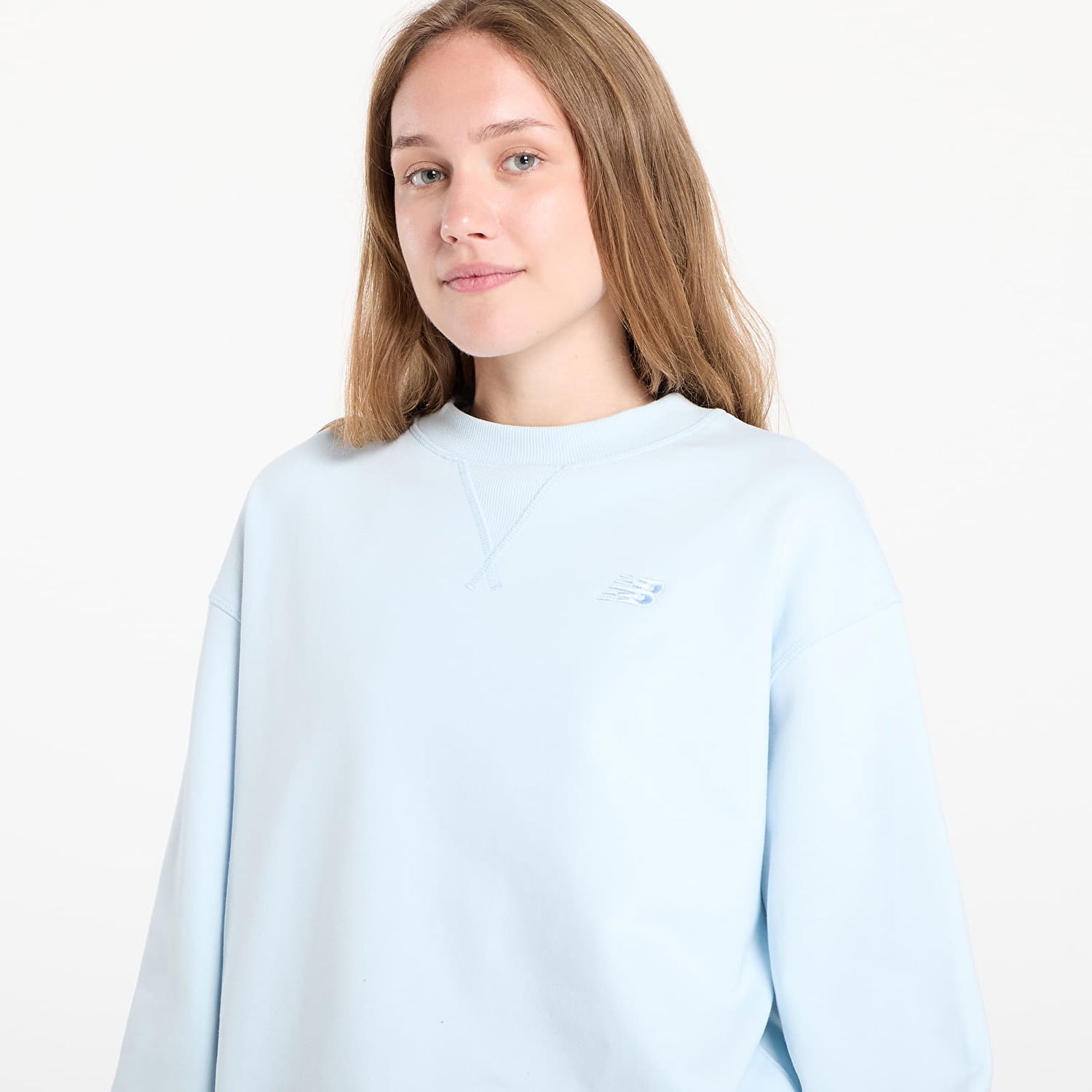 Mikina New Balance Sweatshirt Athletics French Terry Crew M Modrá | WT41500FRL, 1