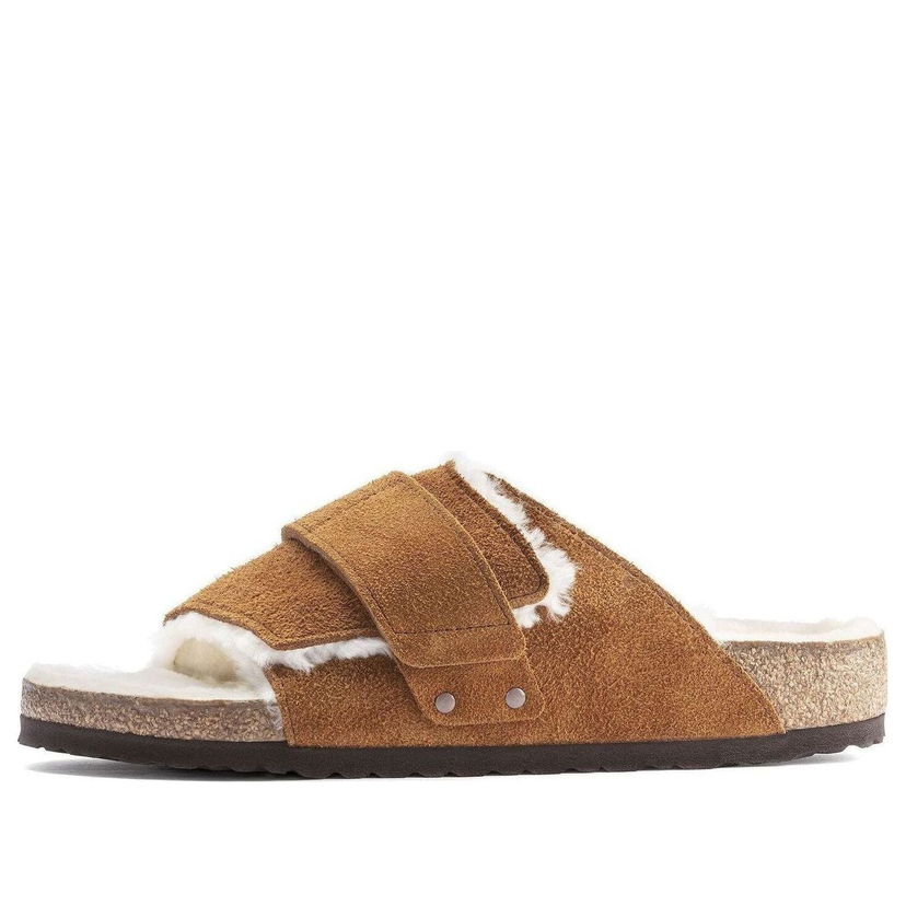 Tenisky a topánky Birkenstock Birkenstock Kyoto Shearling Suede Leather Sandals Hnedá | 1023202