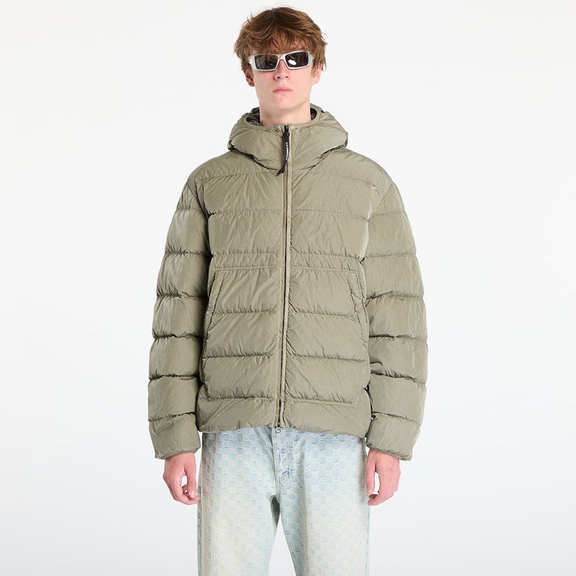 Prešívaná bunda C.P. Company Chrome-R Goggle Down Jacket Fungi Grey Zelené | 19CMOW011A005904G-356