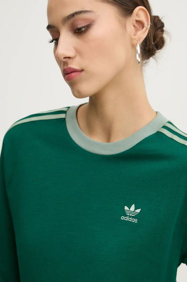 Košeľa adidas Originals 3 Stripe Regular Fit Long Sleeve T-Shirt Zelené | JC5775, 3