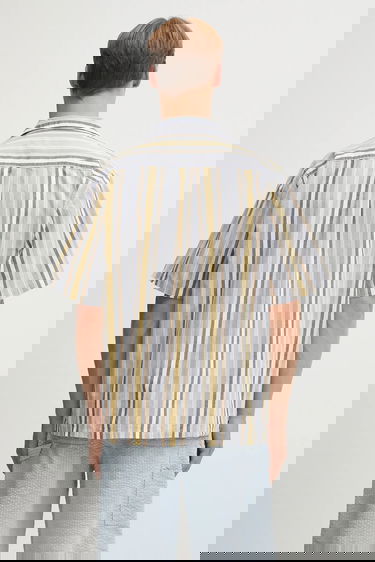 Košeľa Carhartt WIP Linen Blend Relaxed Fit Short Sleeve Folsey Camp Collar Striped Shirt with Patch Pockets Rôznofarebný | I035154.3G8XX, 2