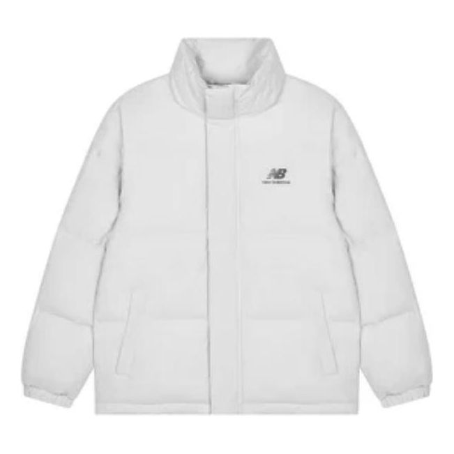 Prešívaná bunda New Balance Essential Logo Puffer Jacket Biela | AMJ23345-GYM, 0