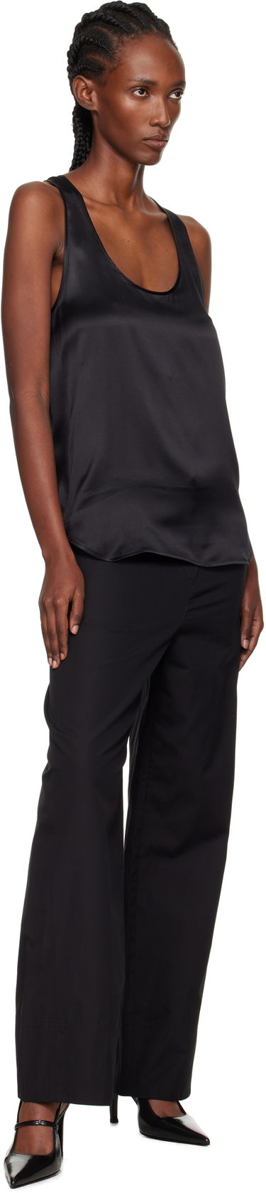 Tielko WARDROBE.NYC WARDROBE.NYC Silk Tank Top Čierna | W1137F25SE, 3