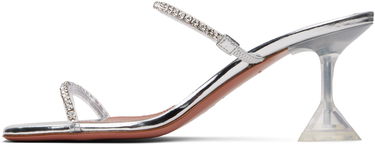 Doplnky Amina Muaddi Amina Muaddi Gilda Glass 70 Heeled Sandals Metalická | GILDA GLASS SLIPPER 70 CL PVC, 2