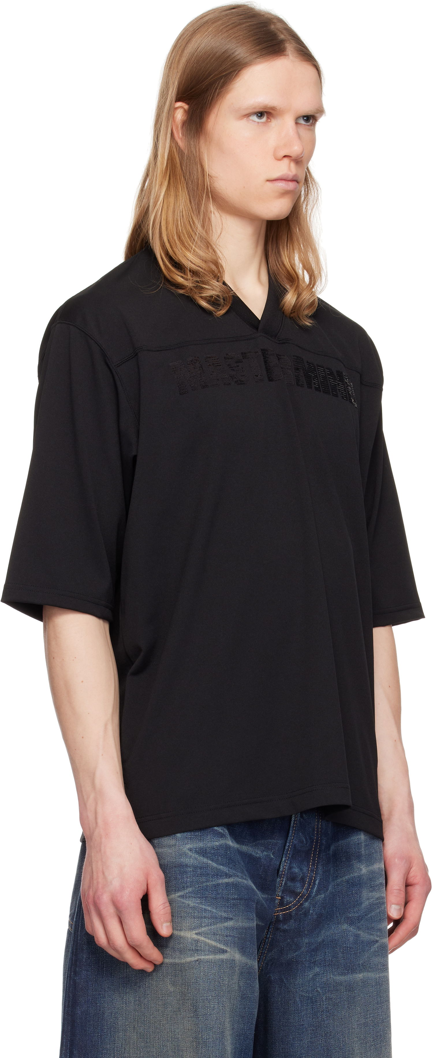 Tričko Mastermind WORLD MASTERMIND WORLD MW Football V-Neck Jersey Čierna | MW25S14-TS023-603, 1