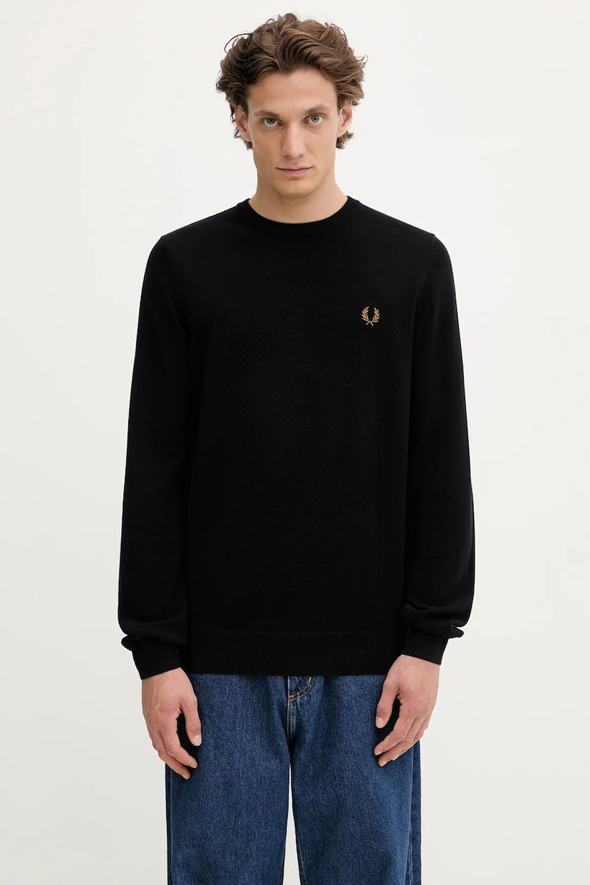 Sveter Fred Perry Fred Perry Crew Neck Sweater Čierna | K1309