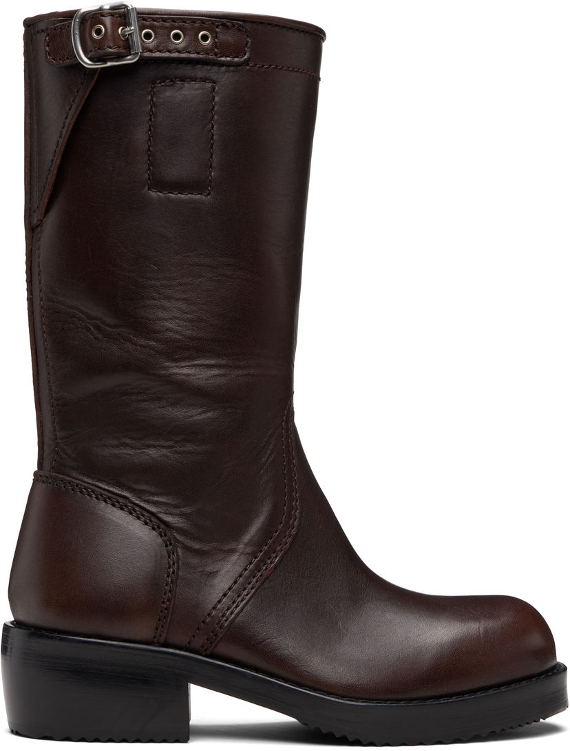 Tenisky a topánky Dries Van Noten Dries Van Noten Leather Biker Boots Hnedá | 252-011748-102