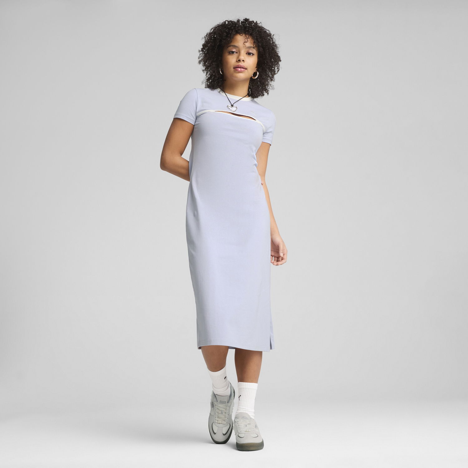 Šaty Puma WARDROBE ESS Midi Cutout Dress Modrá | 629769_47, 0