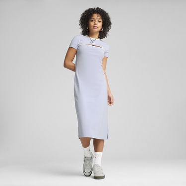 Šaty Puma WARDROBE ESS Midi Cutout Dress Modrá | 629769_47, 0