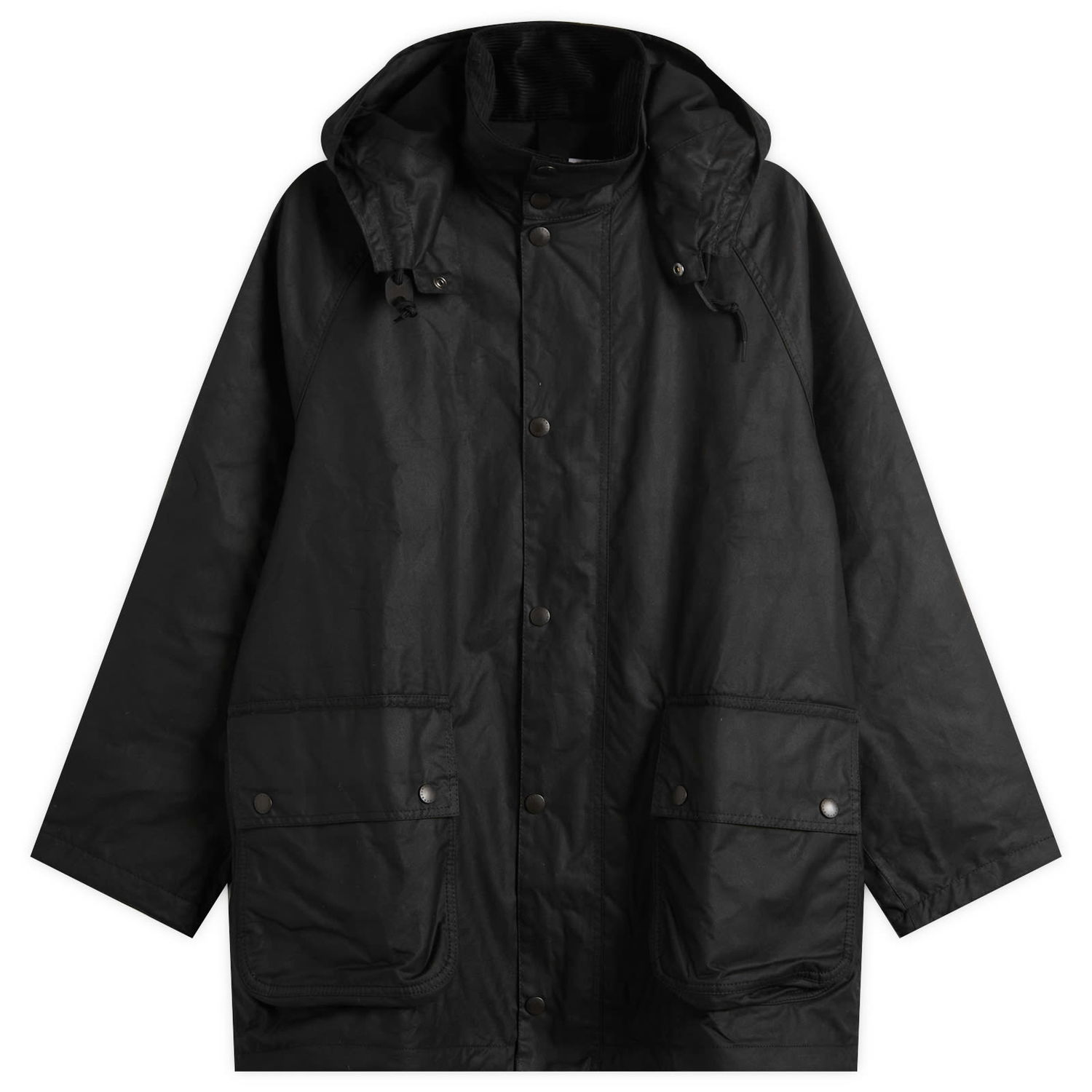 Parka Barbour Margaret Howell Stand Collar Wax Parka Jacket, Size Large Čierna | MWX2513BK11, 0