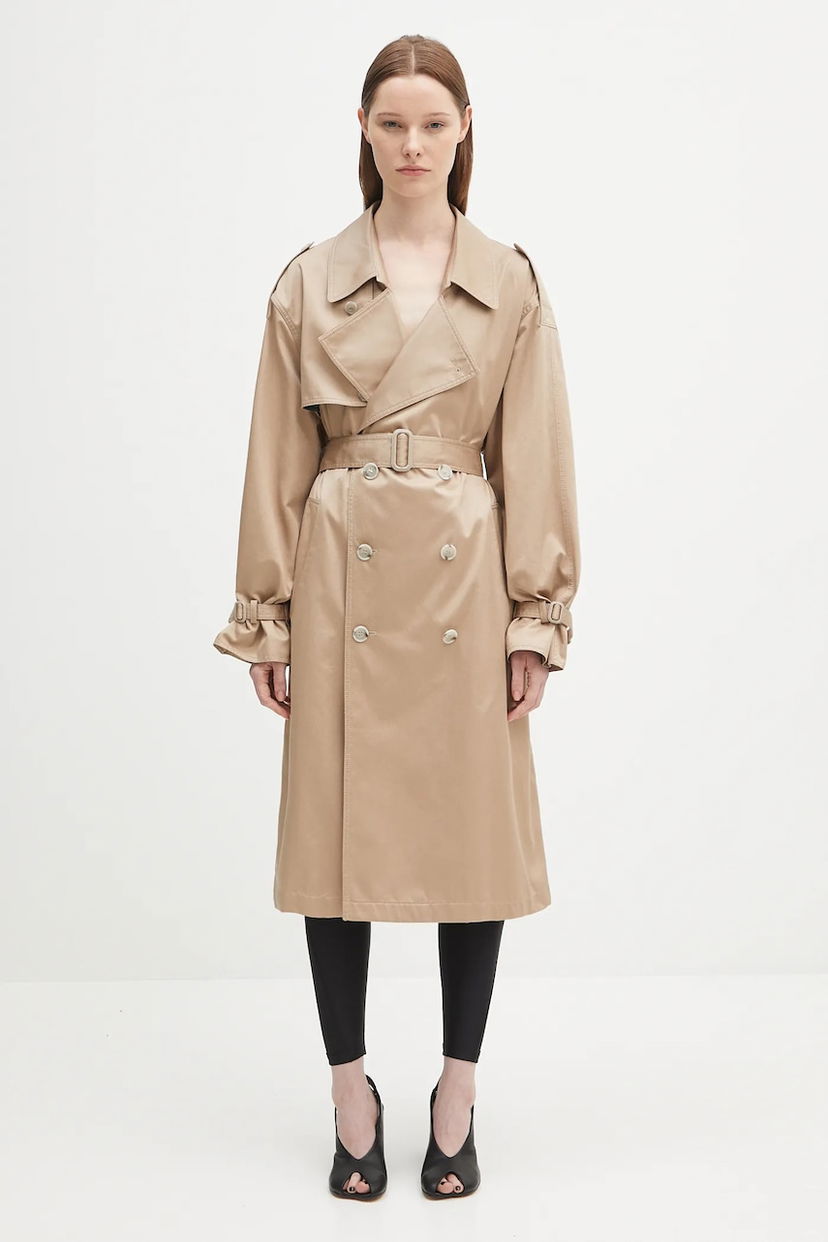 Trenčkot Maison Margiela MM6 Maison Margiela Oversize Trench Coat Béžová | S52AH0080