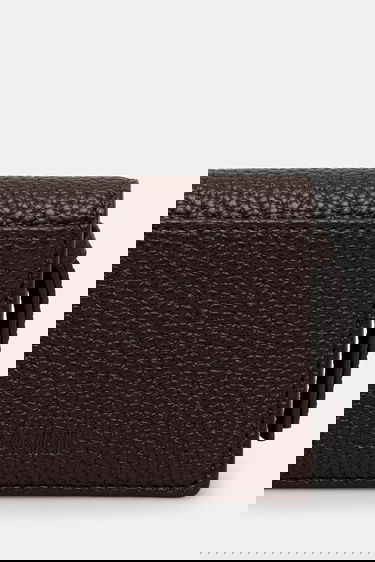 Peňaženka GANNI Grained Flap Card Holder with Keychain Hnedá | A7279, 2