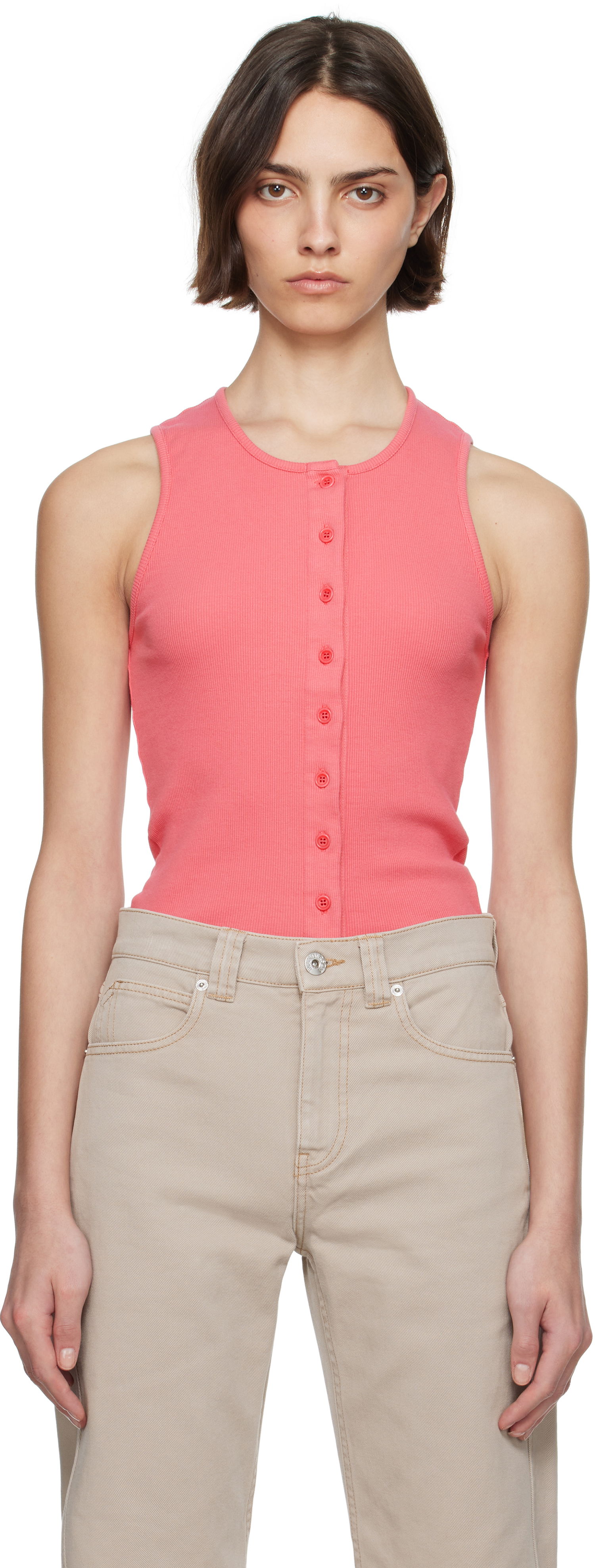 Tielko JW Anderson JW Anderson Buttoned Tank Top Ružová | JO0266-PG1512, 0