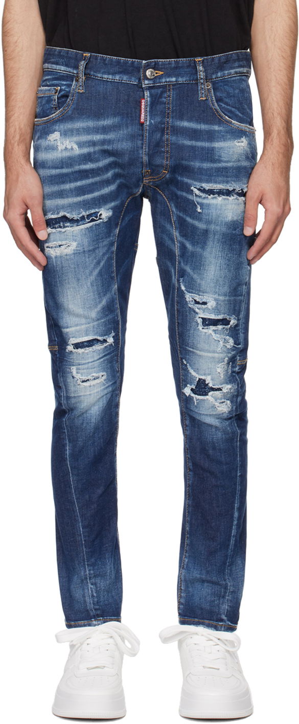 Džínsy DSQUARED2 Tidy Biker Jeans Navy | S71LB1262_S30789, 0