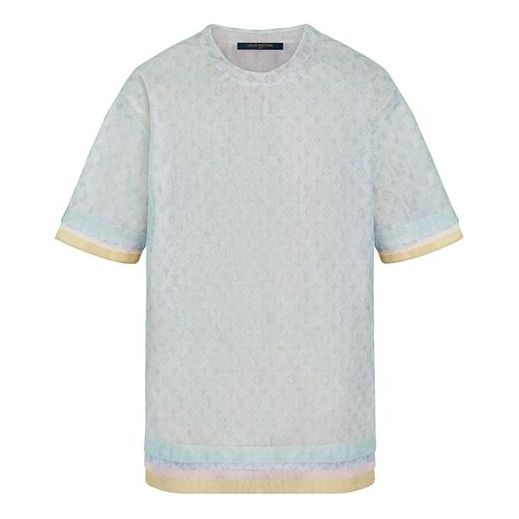 Tričko Louis Vuitton Monogram Silk T-Shirt Modrá | 1A7QKM,