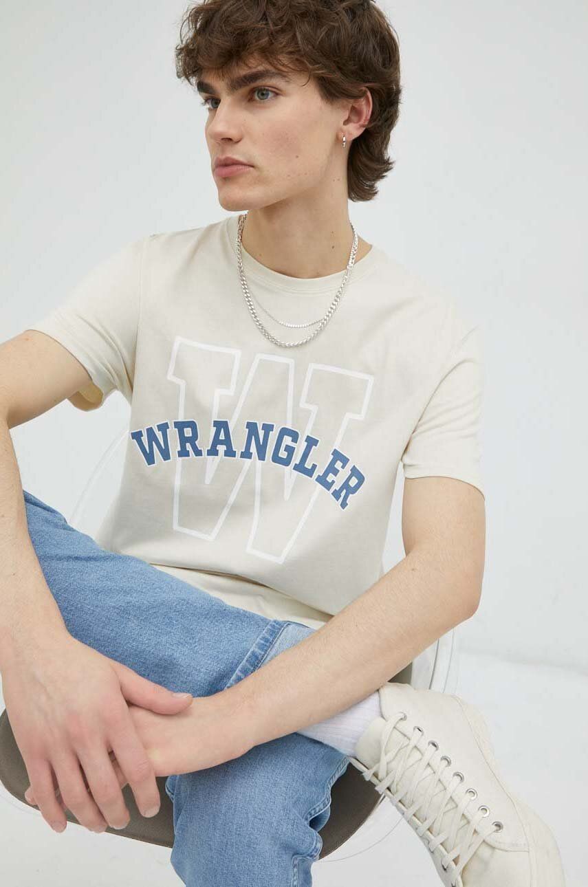 Tričko Wrangler Graphic Tee Béžová | W7CEEEC23, 0
