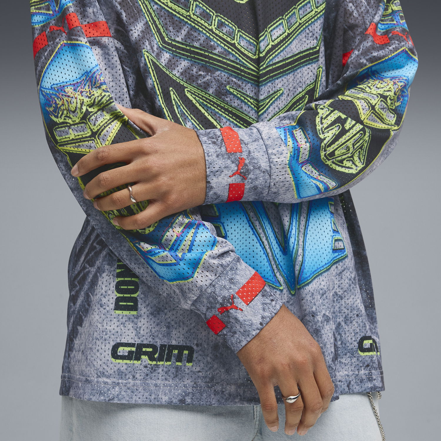 Tričko Puma A$AP ROCKY x PUMA Tire Long Sleeve T-Shirt Šedá | 633393_02, 1