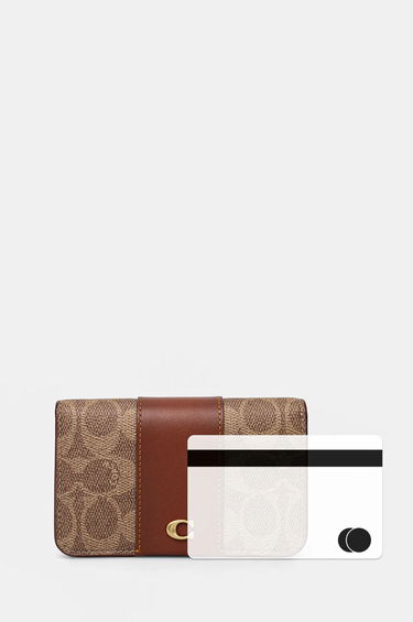 Peňaženka Coach Coach Leather Card Case Hnedá | CR542, 3