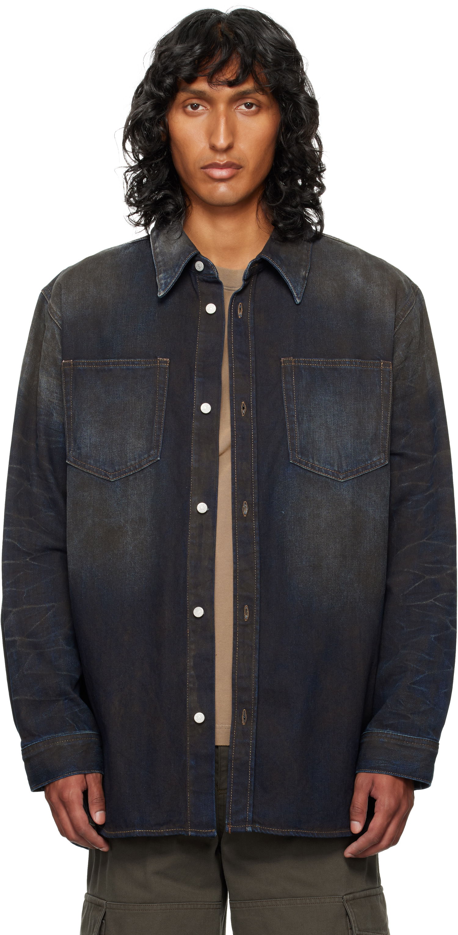 Košeľa Acne Studios Denim Shirt Modrá | CB0081, 0