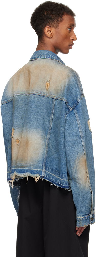 Bunda We11done We11done Distressed Denim Jacket Modrá | WD-DJ3-24-310-U-BL, 2