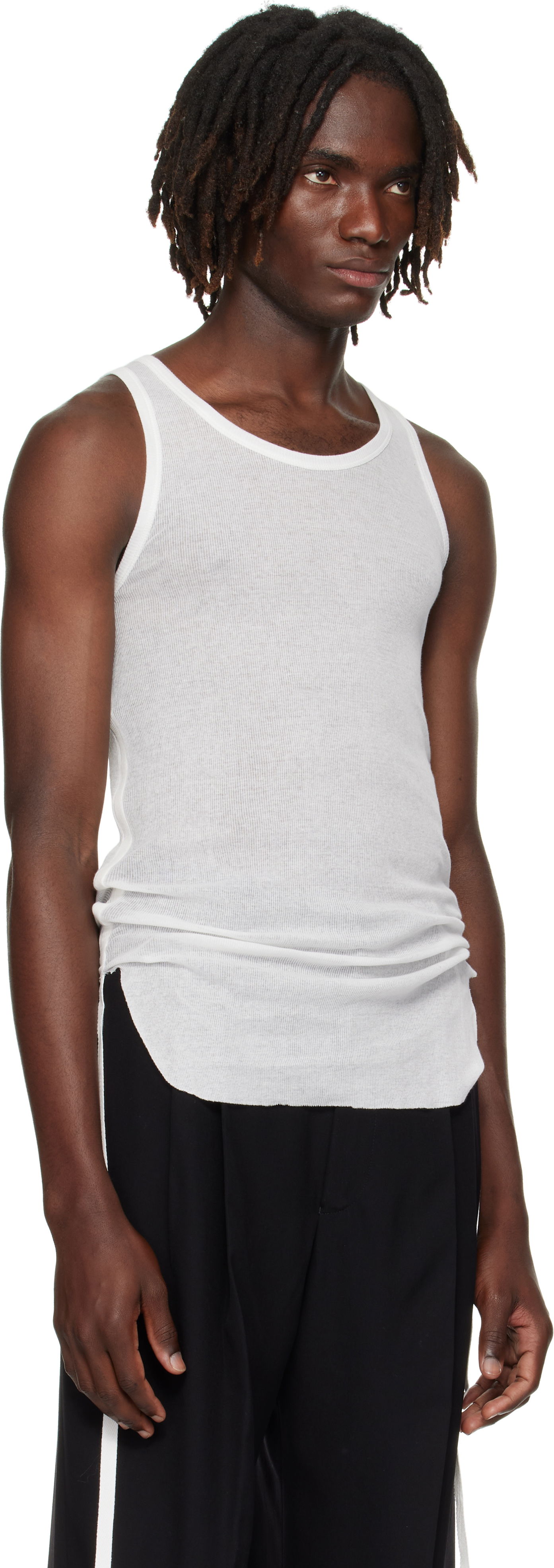 Tielko Ann Demeulemeester Ann Demeulemeester Boris Wrinkled Cropped Tank Top Biela | B0011785-FA434-002, 1