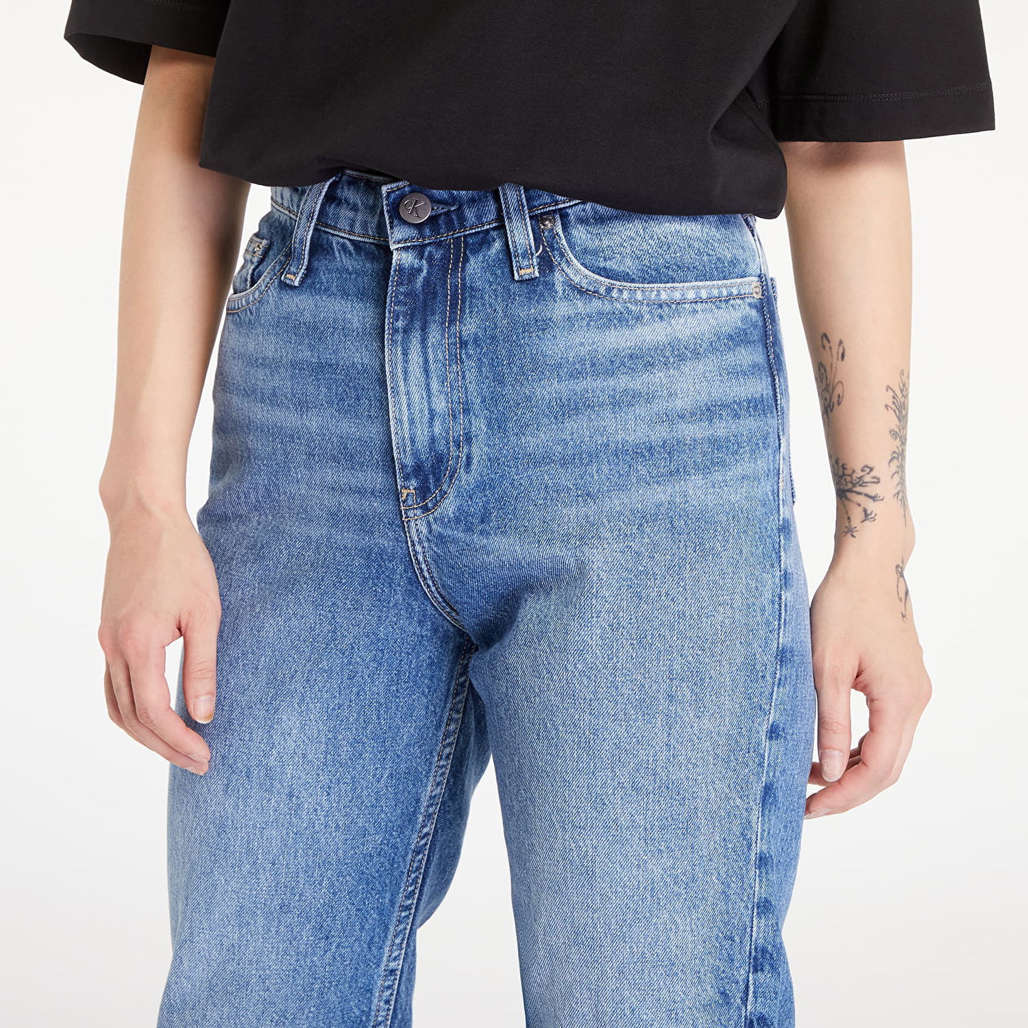 Džínsy CALVIN KLEIN Mom Jean Denim Medium Modrá | J20J223655 1A4, 1
