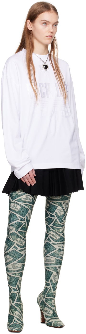 Sveter VETEMENTS VTMNTS Embroidered Long Sleeve T-Shirt Biela | VL20LS120W, 3