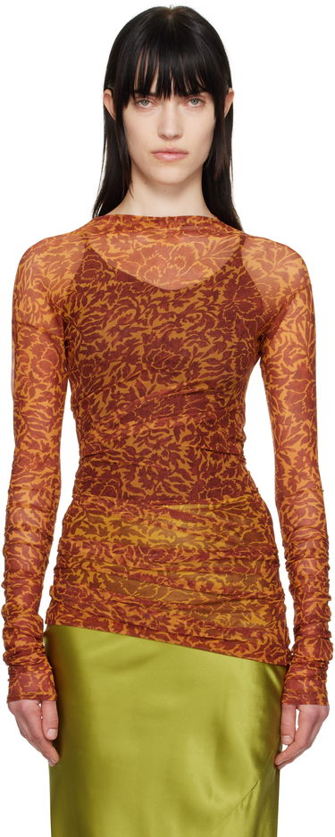 Tričko Dries Van Noten Dries Van Noten Printed Long Sleeve T-shirt Oranžová | 251-011161-1619, 0