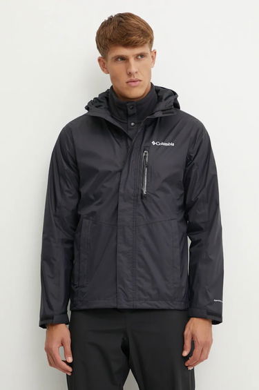 Vetrovka Columbia Pouring Adventure Men's Waterproof Jacket Čierna | 2117171, 0