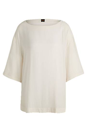 Tričko BOSS Relaxed Fit Blouse Biela | 50524216, 0