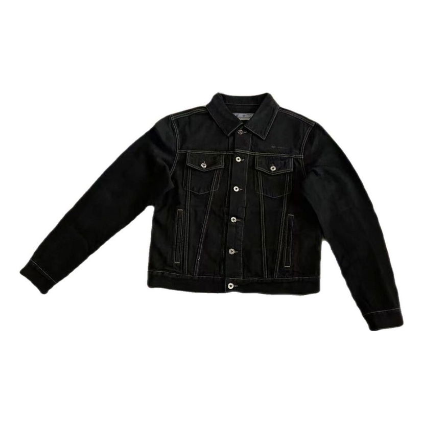 Bunda Off-White Alphabet Patterned Denim Jacket Čierna | OMYE079C99DEN0044001PD
