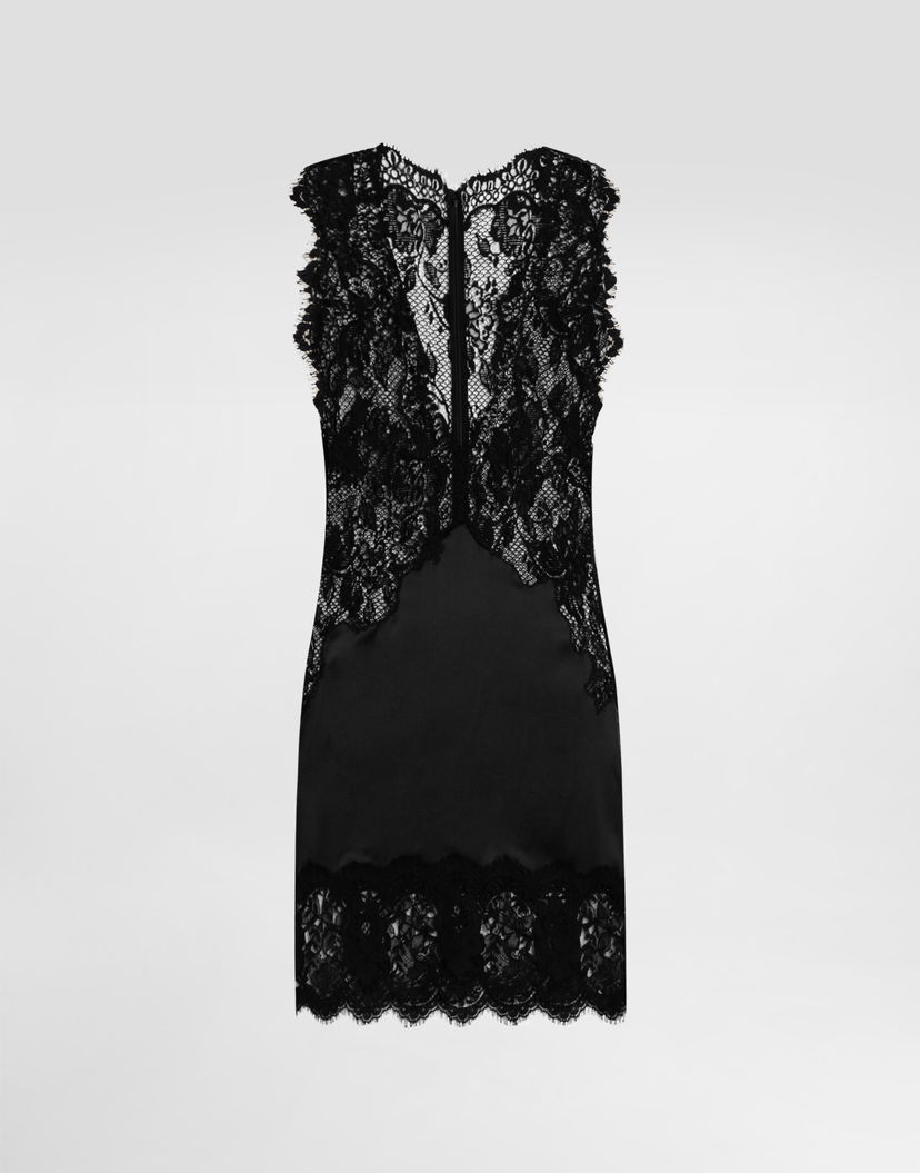 Šaty Dolce & Gabbana Dolce & Gabbana Lace Dress Čierna | F60FJTGDDI7N0000