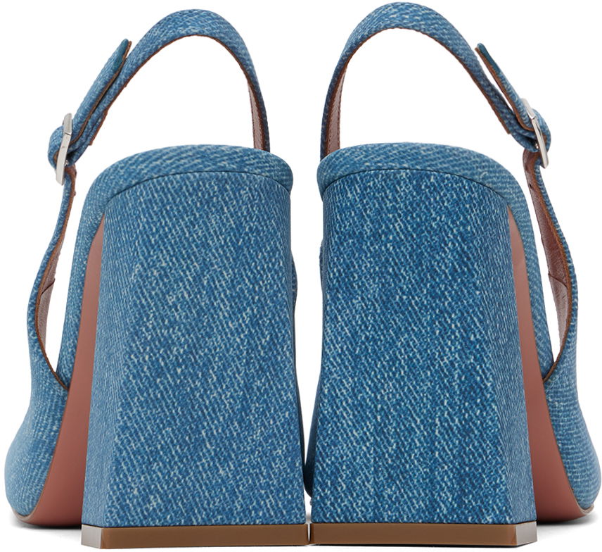 Tenisky a topánky Amina Muaddi Sling Suede Heels Modrá | CHARLOTTE SLING BLOCK PRINTED, 1