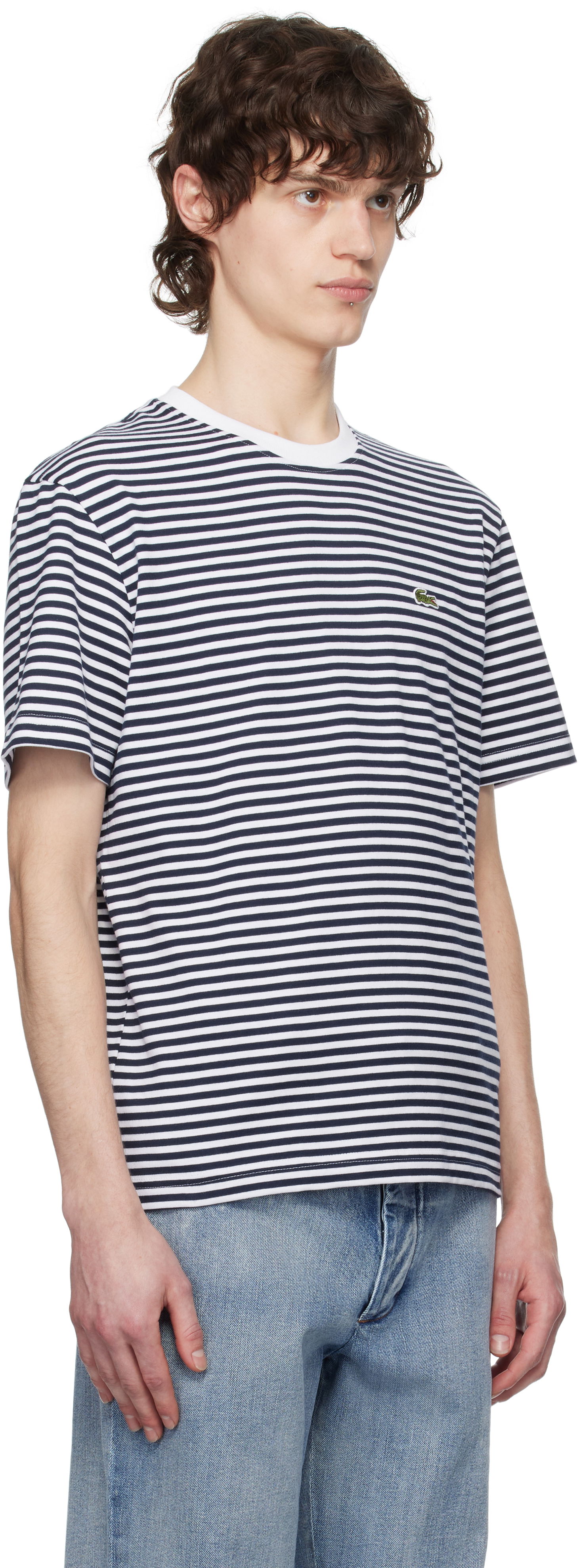 Tričko Lacoste Striped Heavy T-Shirt Modrá | TH9749_522, 1