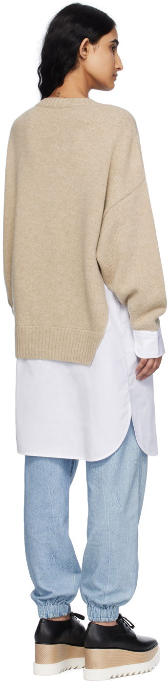 Sveter Stella McCartney Stella McCartney Women's Shirting Detail Knit Sweater Béžová | 6K08363S2515, 2