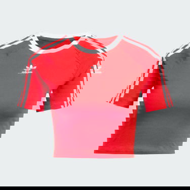 Crop Top adidas Performance 3-Stripes Crop T-Shirt Červená | JD0303, 3